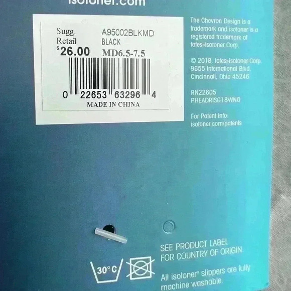 Isotoner Signature Womens Black Slip On Bow Ballet  Slippers Size 6.5-7.5 - Picture 8 of 8